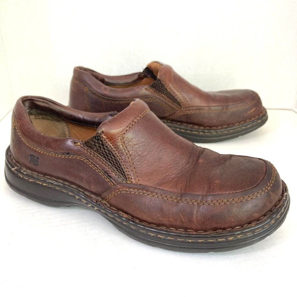 Born Blast II Slip‎ On Leather Loafers Mens Size 10 M Mahogany Brown M6663 Shoes